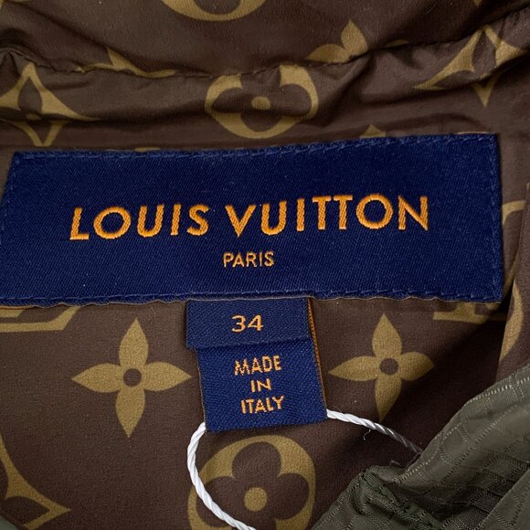 Louis Vuitton Green Puffer Jacket With Monogram Lining & Hood - Picture 8 of 8